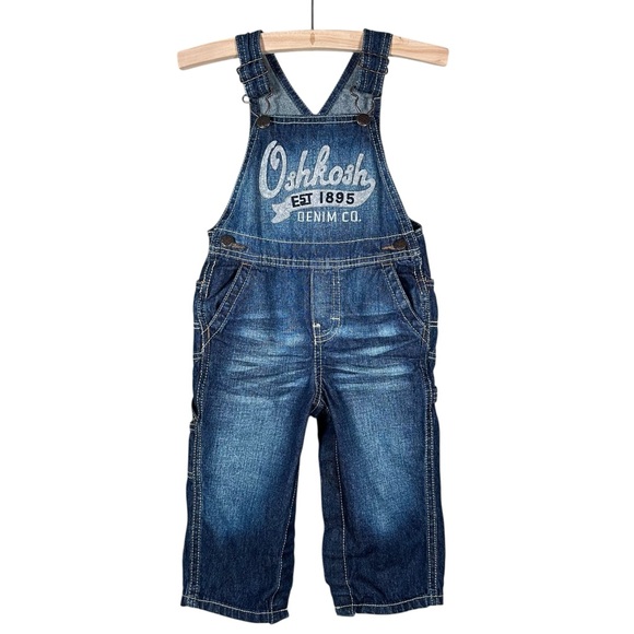 OSHKOSH B’GOSH Vintage Embroidered Logo Denim Bib Overalls - Picture 7 of 7